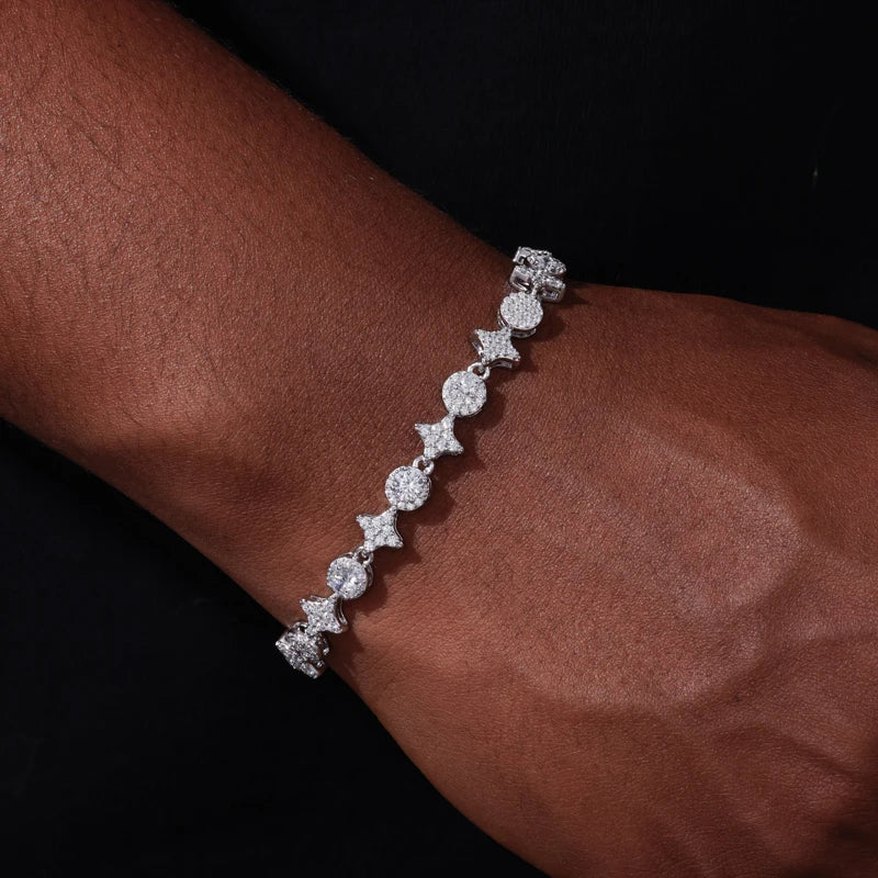 Stars Shine | 8mm Iced Blinged Out VVS Moissanite Diamond 925 Tennis Bracelet
