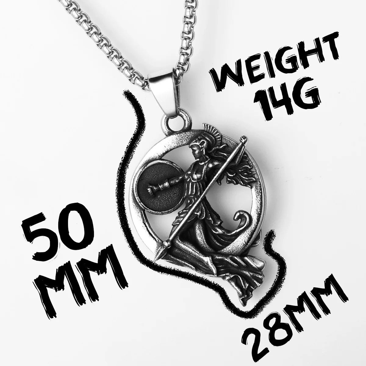 The Warrior | Men's No Fade Solid Stainless Steel Spartan Warrior Pendant