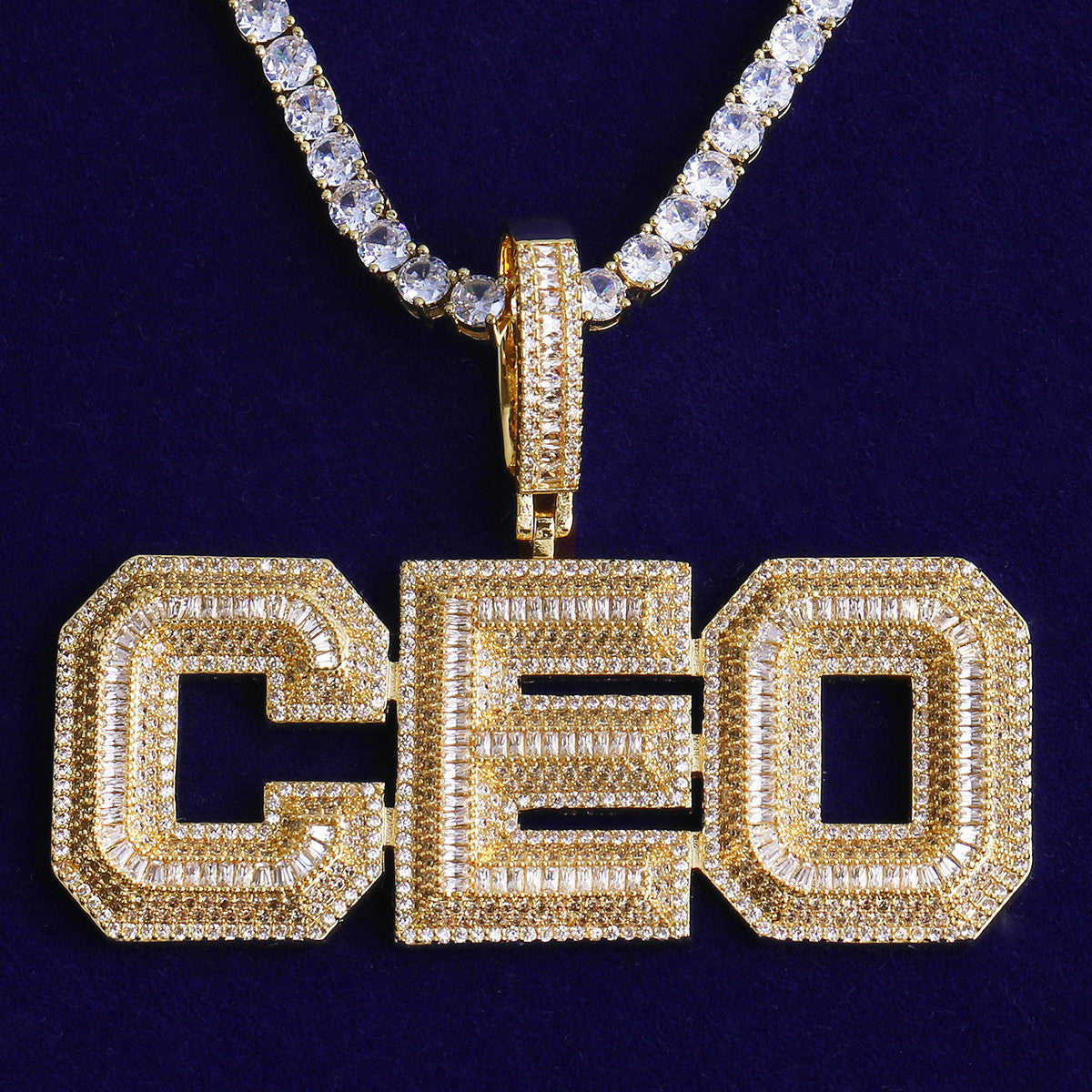 Top Floor | Iced Blinged Out VVS Diamond CZ Baguette Stone CEO Hip Hop Pendant