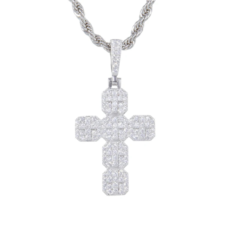The Octagon | Iced Blinged Out VVS1 Moissanite Diamond Hip Hop Cross Pendant