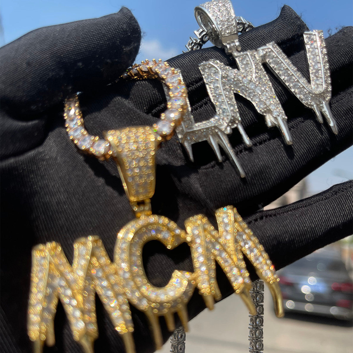 Icicle | Drip Freeze Prong Set Cluster Stone Custom Made Hip Hop Pendant