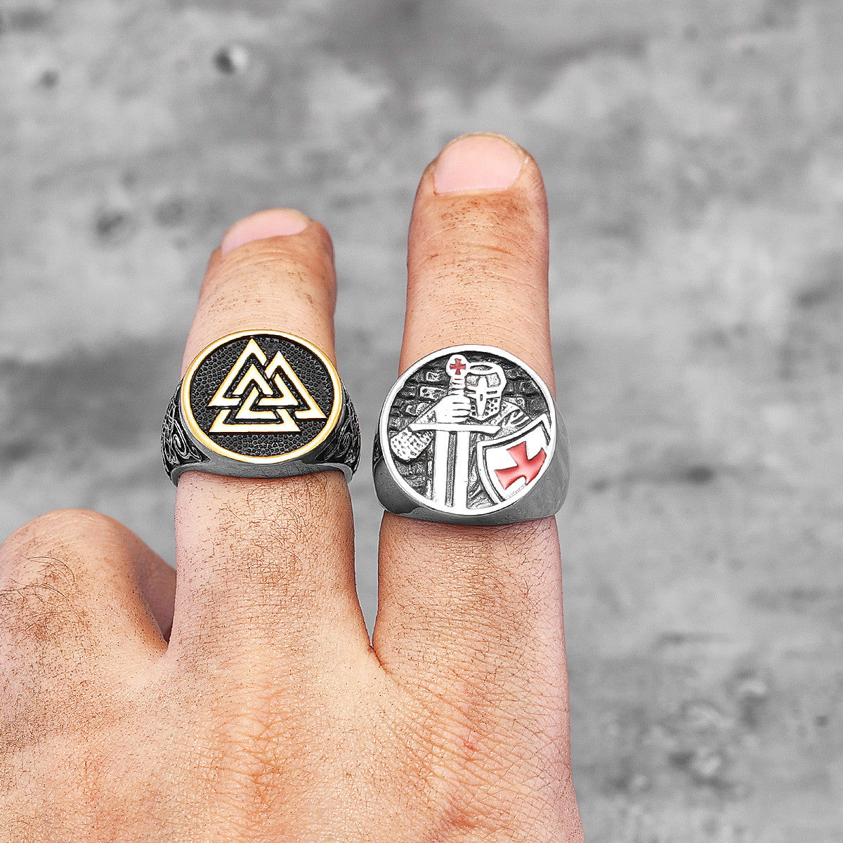 Paladin Defender | Stainless Steel Strength Perseverance Street Wear Rings