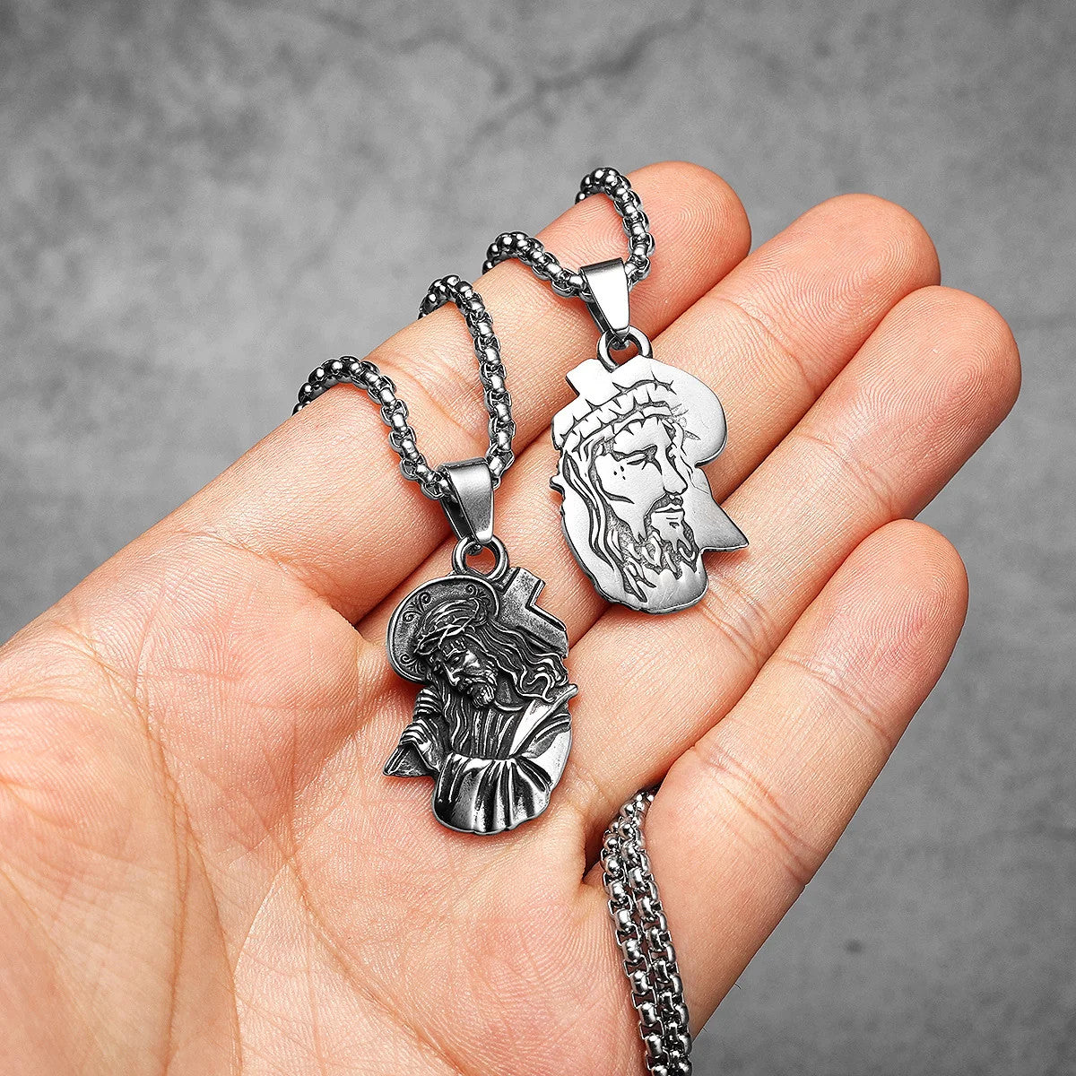 Christian Jesus Piece | Double Sided Powerful Cross Amulet Spiritual Street Wear Pendant