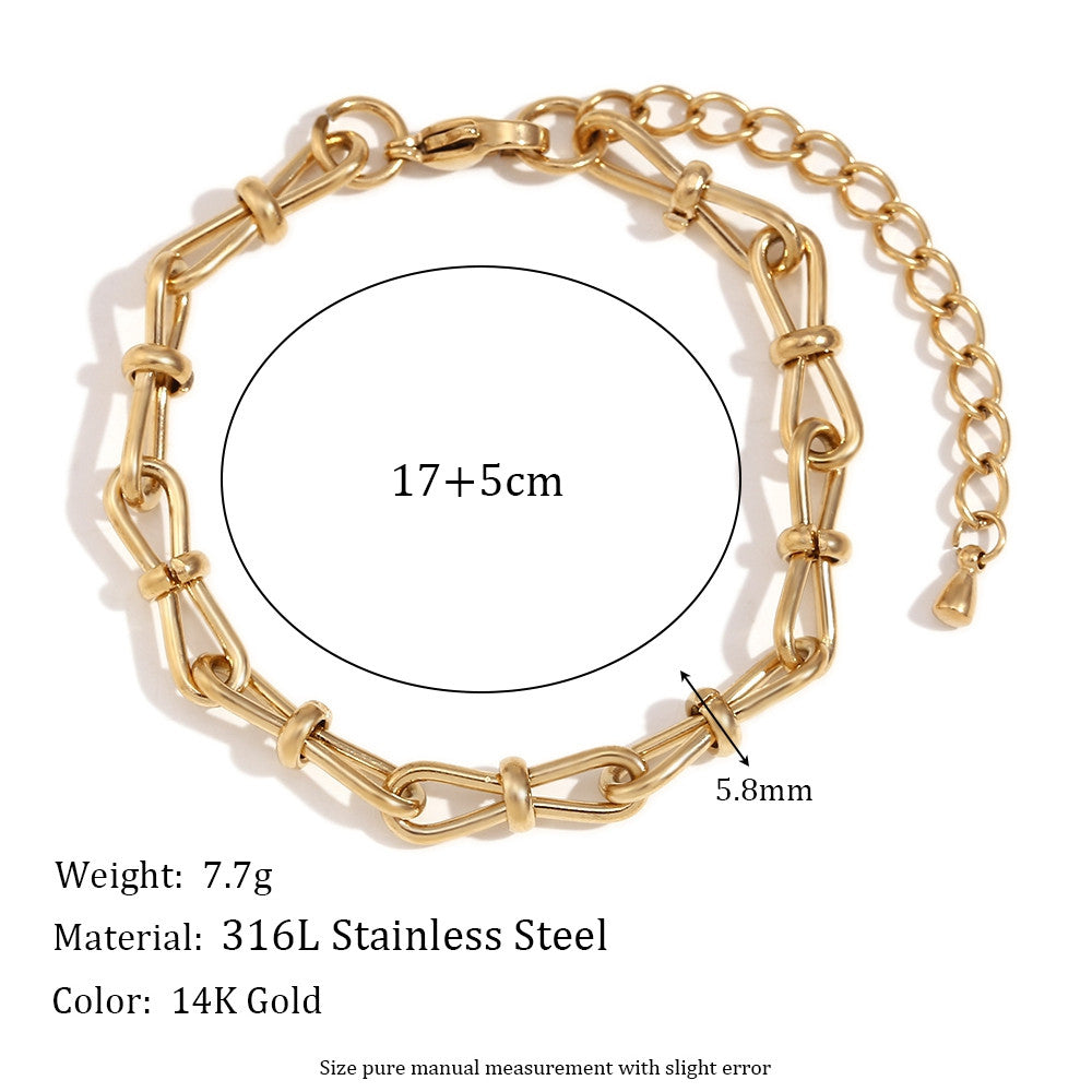 14k Gold Stainless Steel Waterproof 4/6/8/10mm Multi Size Stainless Steel Bow Tie Necklace