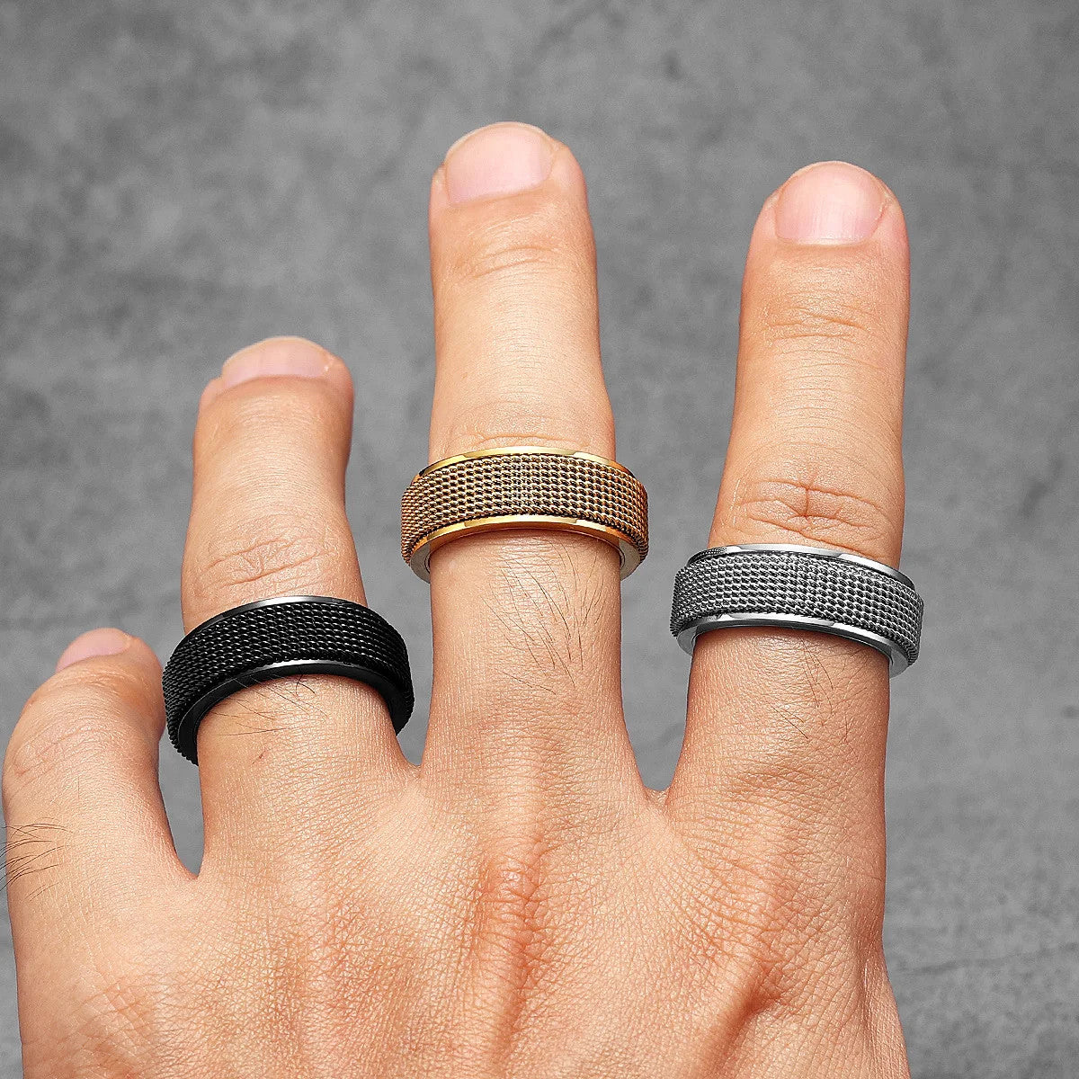 Grace | 316L No Fade Stainless Steel Simple Clean Braid Design Street Wear Rings