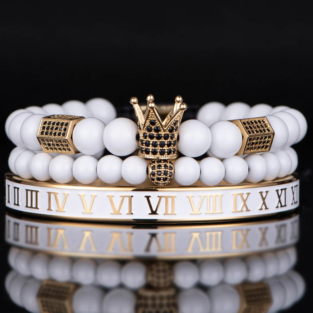 The Untouchable | VVS Diamond CZ Crown Luxury 3 Piece Hip Hop Bracelet Set
