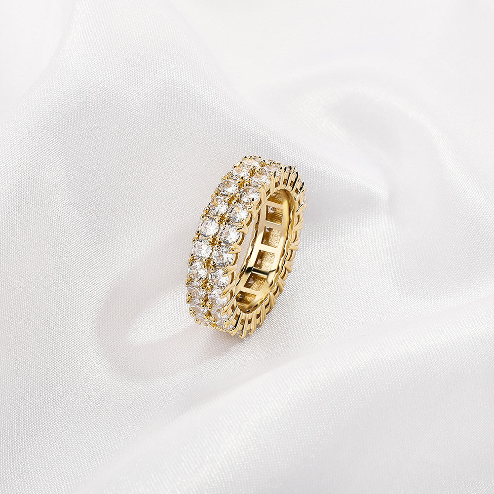 2 Row Couples 6mm 7mm Prong Set Premium Cut Hip Hop Flooded Ice Rings