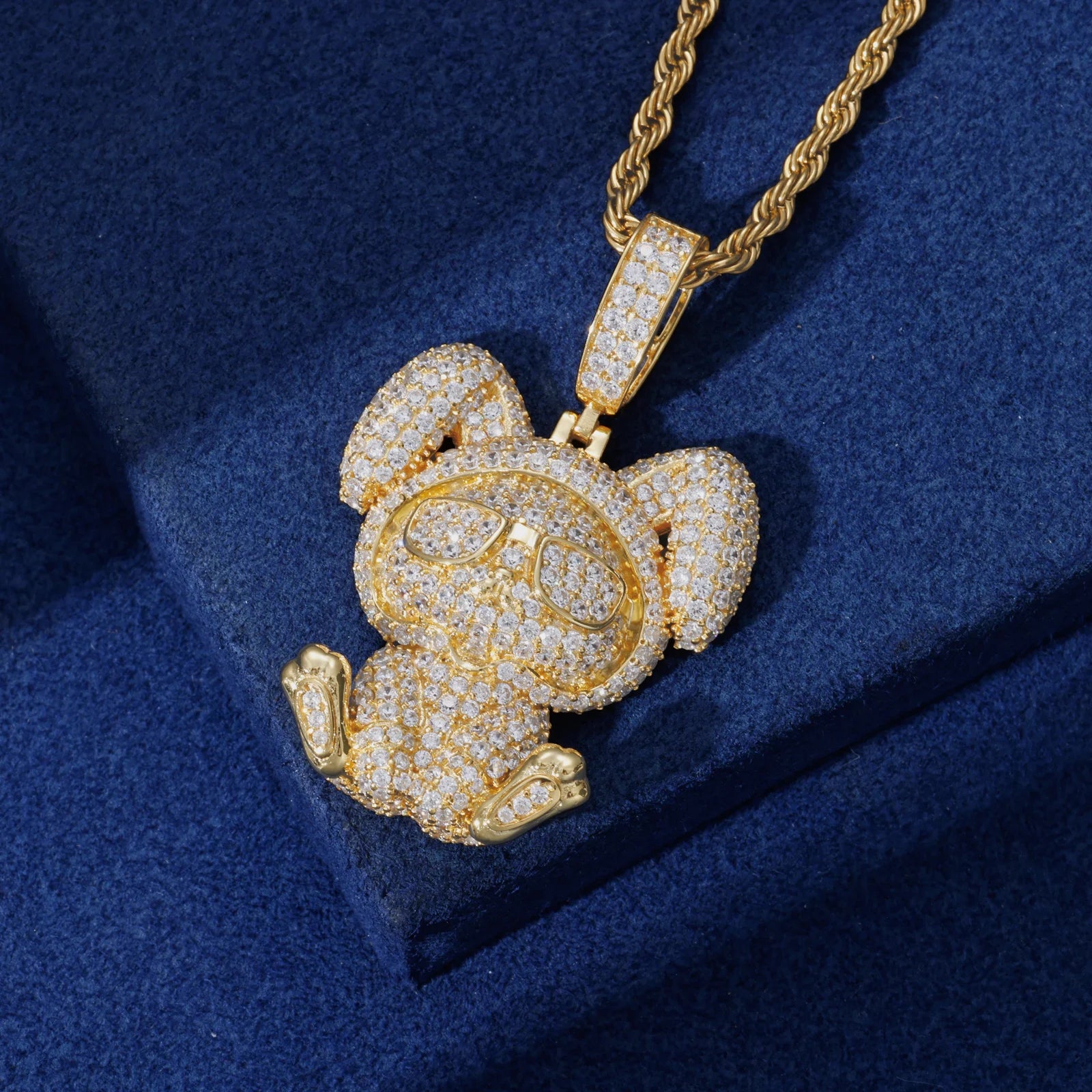 Kid-Bunny | 925 Sterling Silver Hip Hop Moissanite Diamond Kid Bunny Pendant