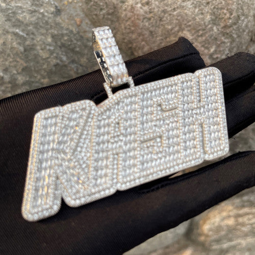 Fast Kash | Baguette Iced Blinged Out VVS Diamond CZ Hip Hop Nameplate Pendant