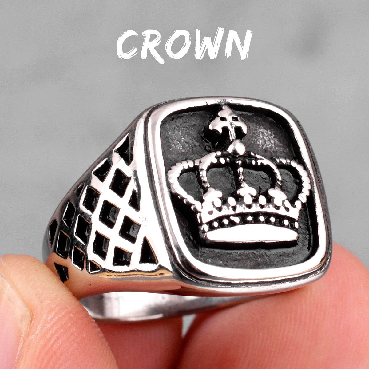 Noble Crown | 316L No Fade Stainless Steel Gold Silver Crown Hip Hop Rings