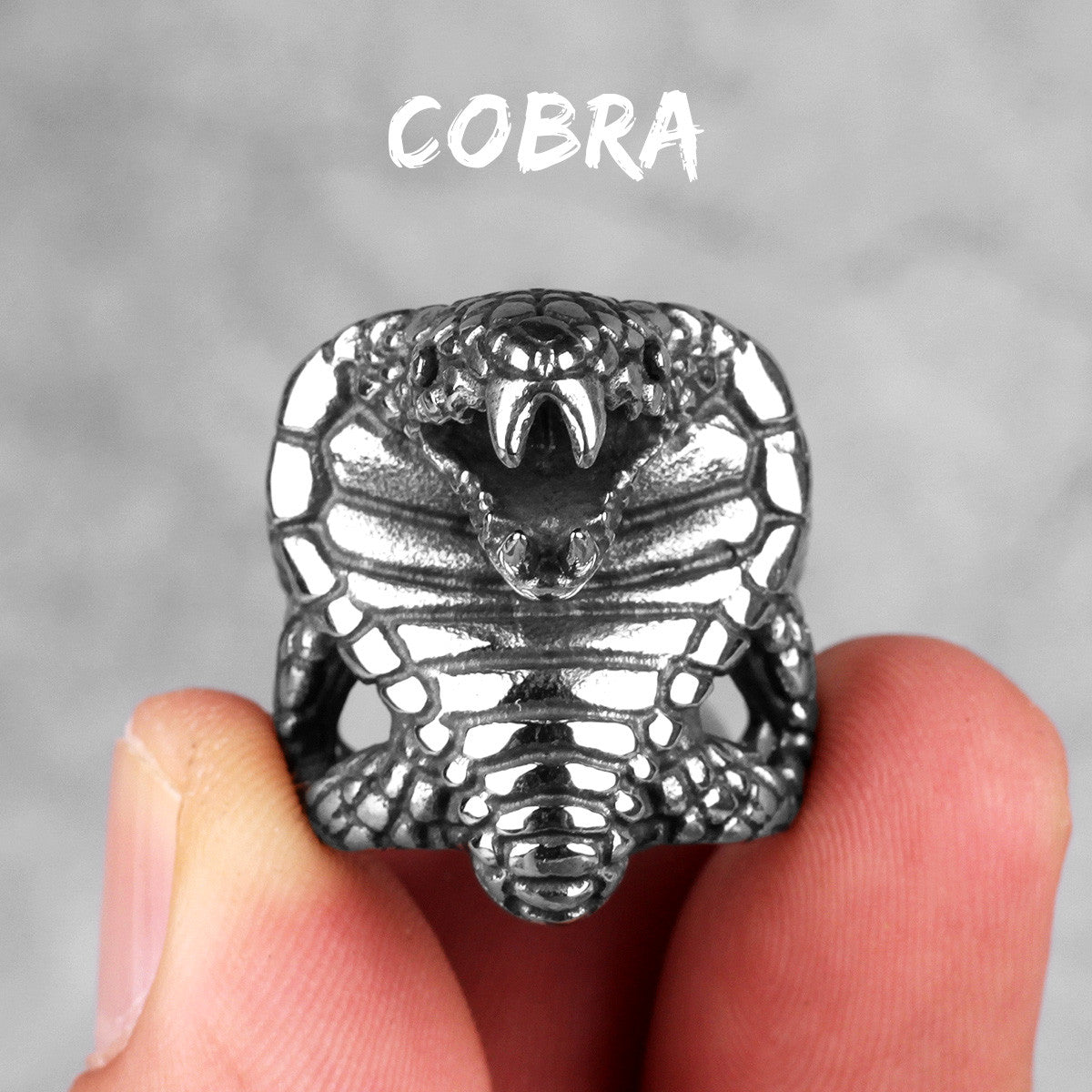 The Cobra | 316L No Fade Stainless Steel Men's Cobra Snake Biker Street Style Rings