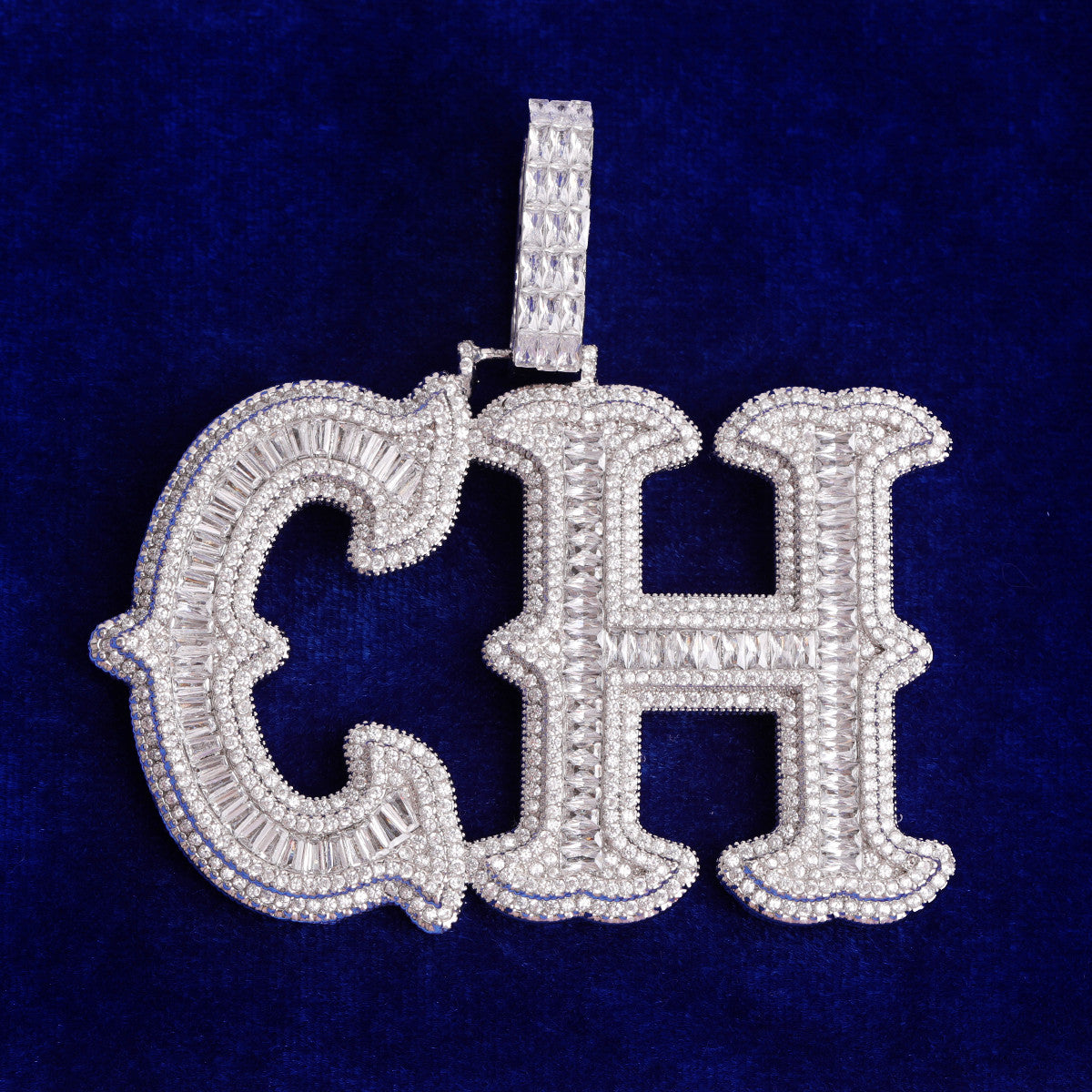 Avalanche | Custom Made Iced Baguette VVS Diamond CZ Blinged Out Initial Pendant