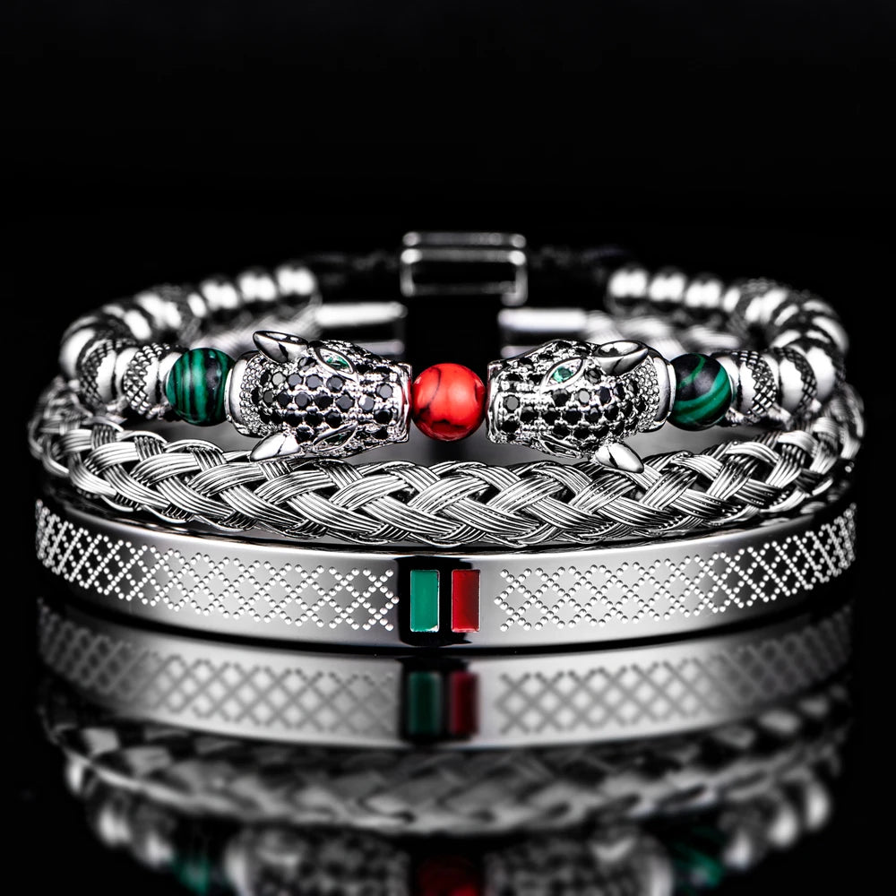 G Slide | VVS Diamond CZ 18k No Fade Stainless Steel Luxury Leopard Head Bracelet