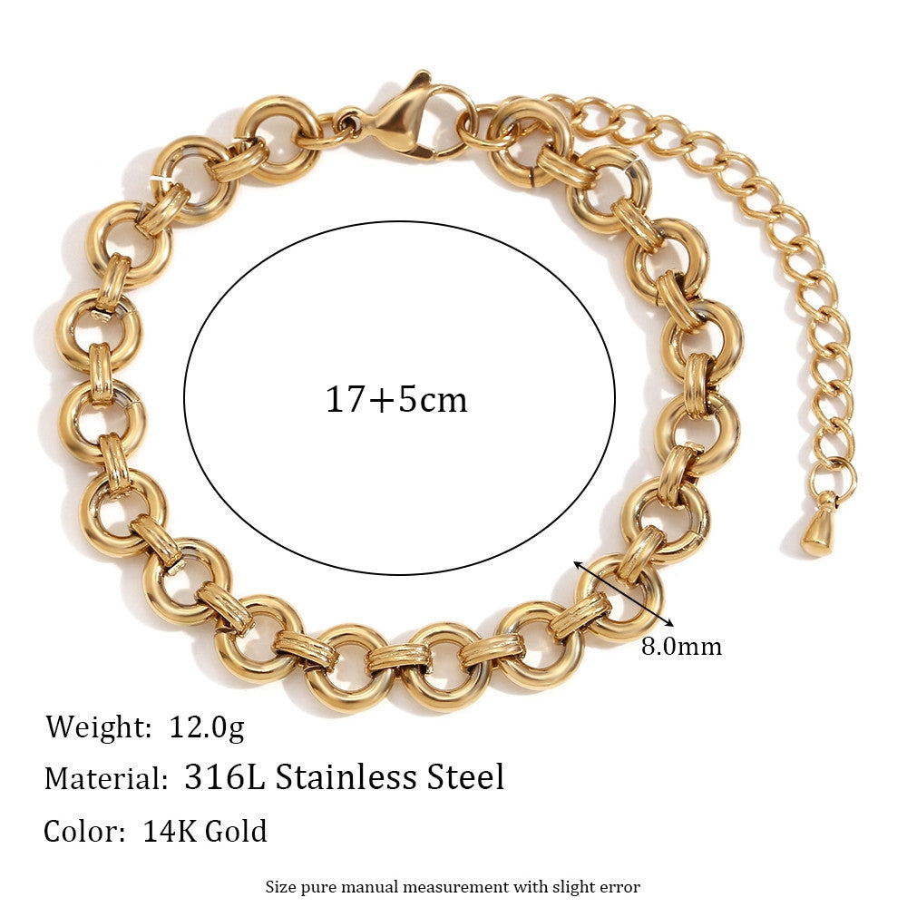 14k Gold Stainless Steel Waterproof 4/6/8/10mm Multi Size Stainless Steel Bow Tie Necklace