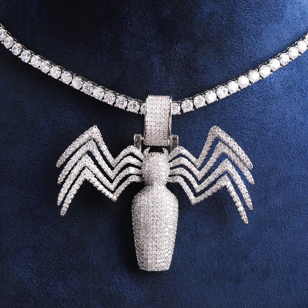 Once Bitten | VVS Diamond CZ Daddy Long Legs Spider Bottle Hip Hop Pendant Chain