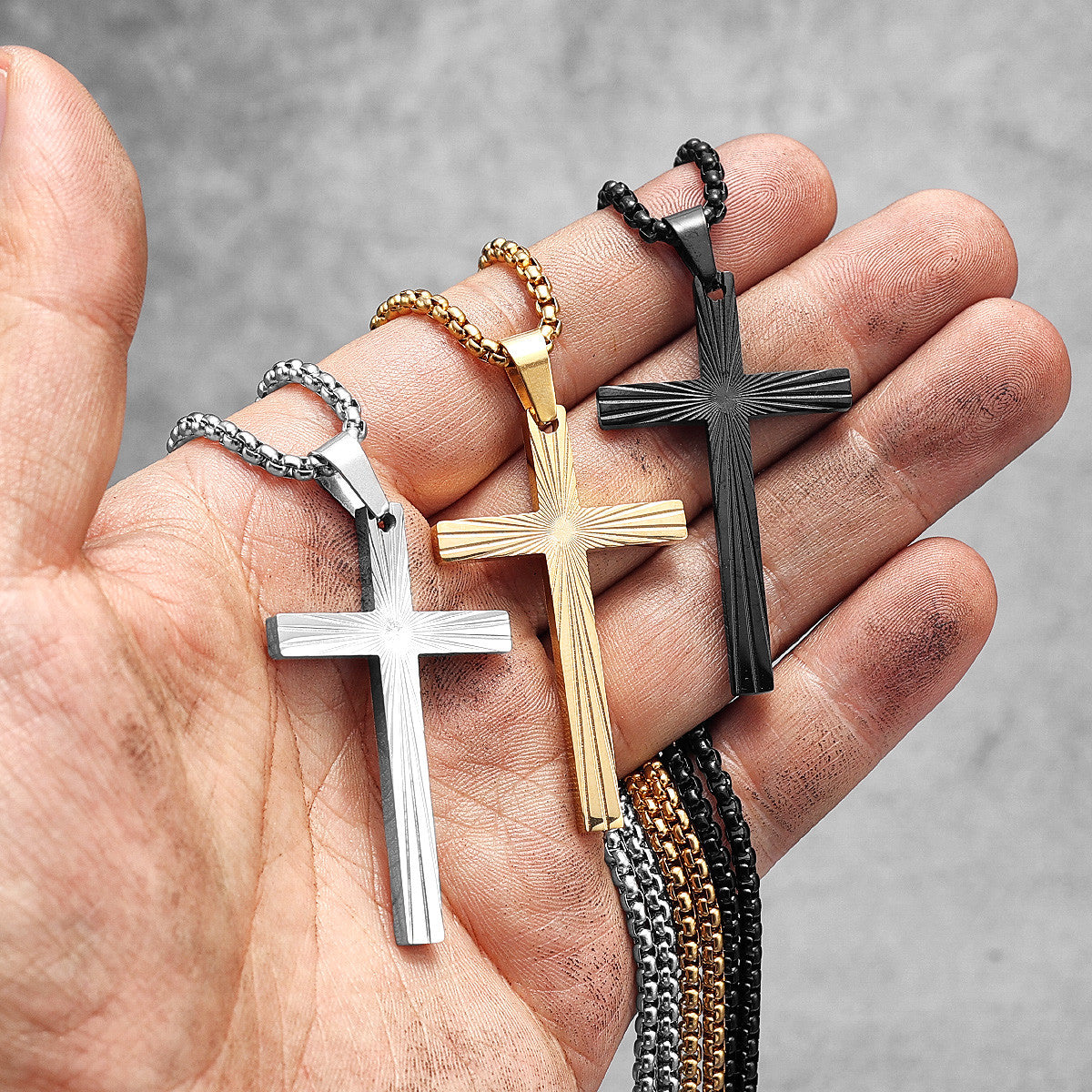 Focus Cross | Solid No Fade Stainless Steel Shining Light Cross Pendant