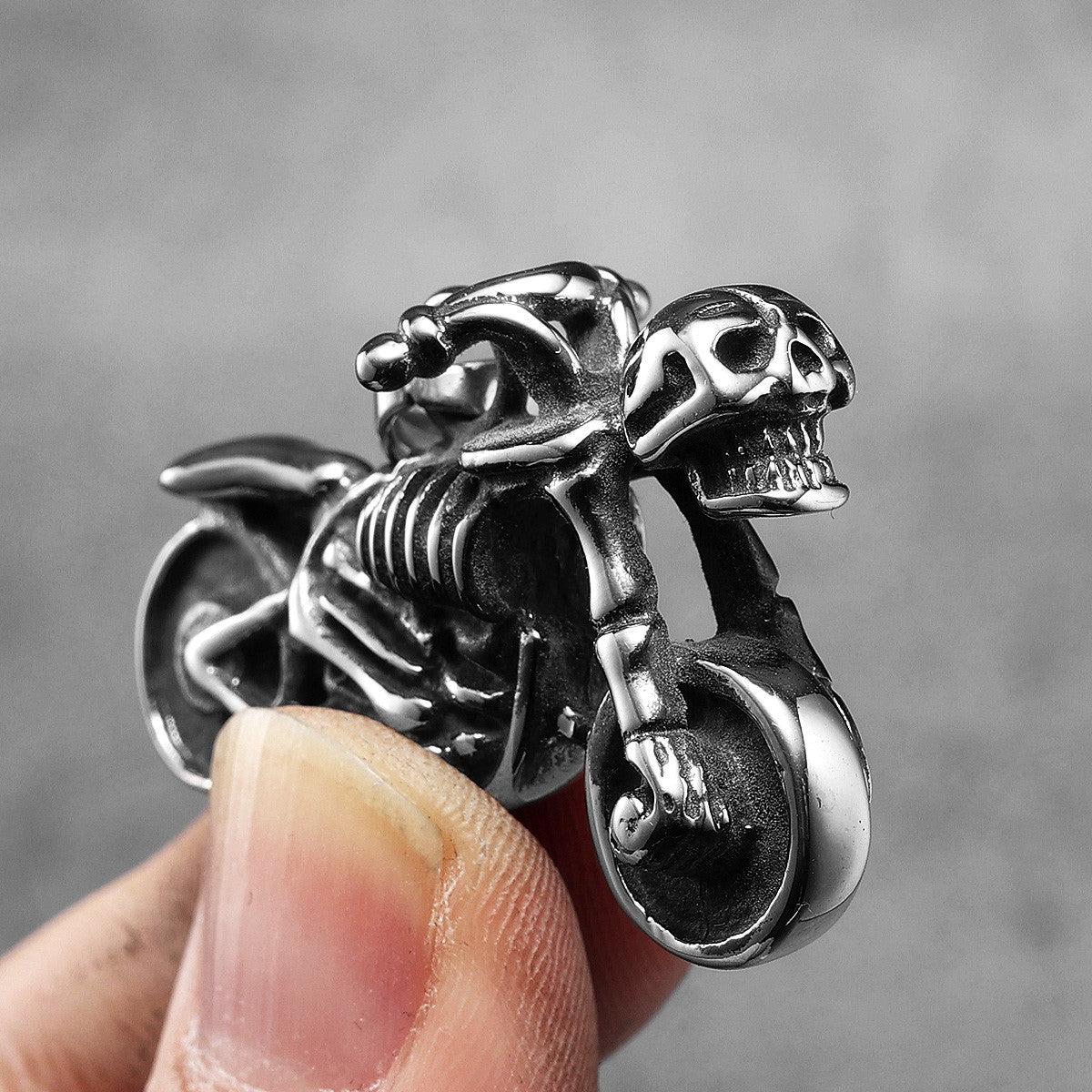 Ghost Rider | 316L No Fade Stainless Steel Skull Motorcycle Biker Street Style Pendant