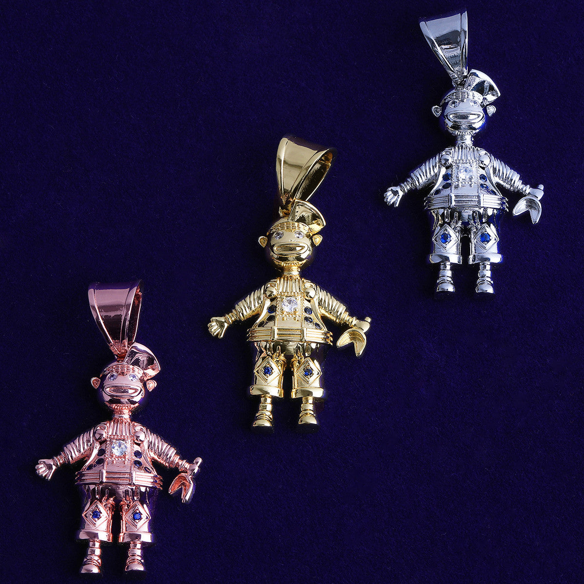 The Bot | VVS Diamond CZ Robot Boy Inspired Iced Blinged Out 3D Pendants