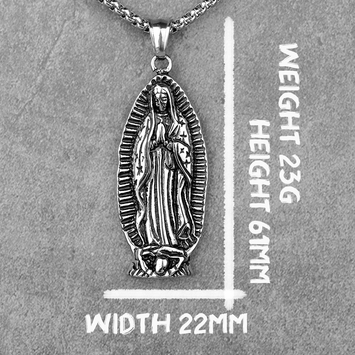 Virgin Mary | 316L No Fade Stainless Steel Original Prayer Protection Pendant Necklace