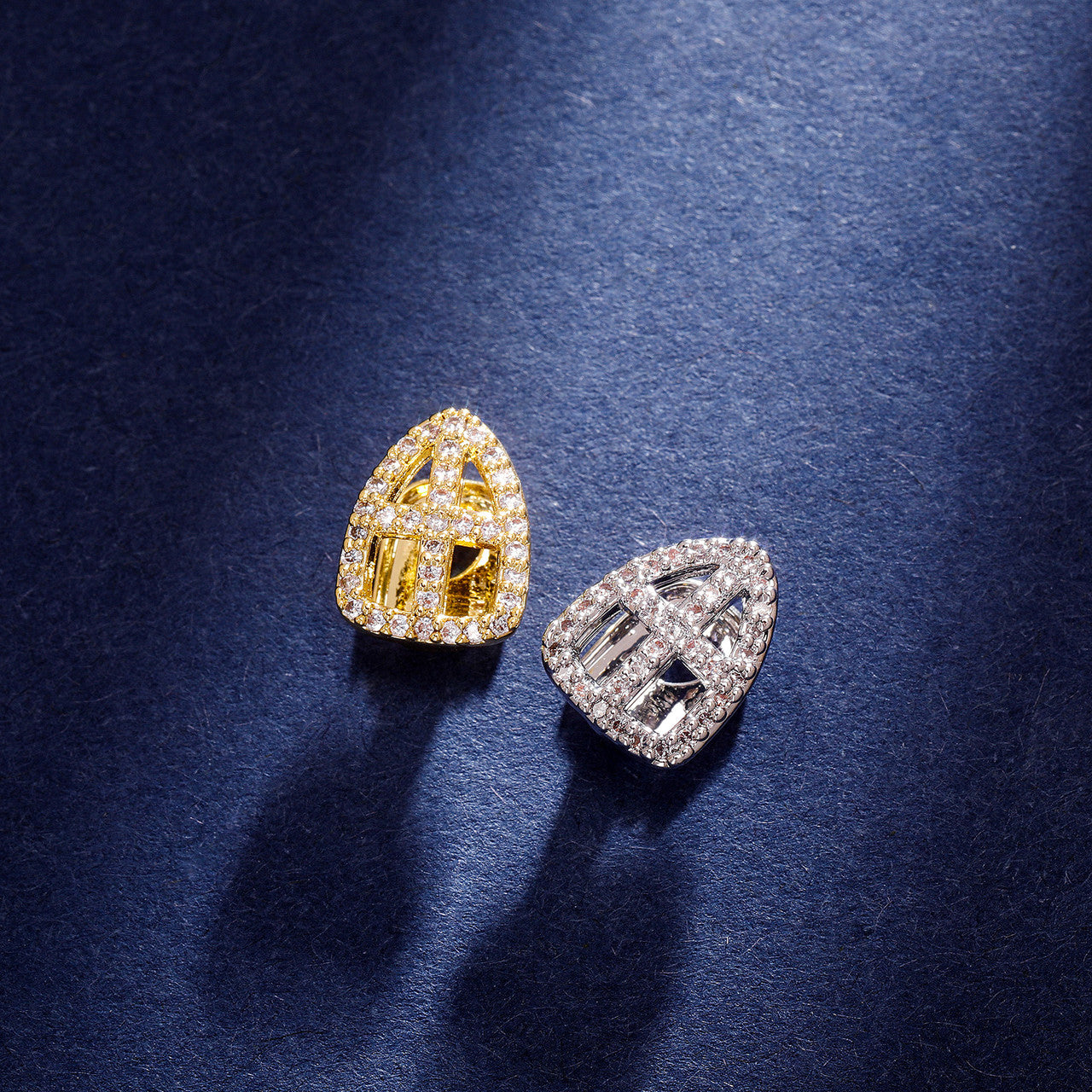 Open Face Cross | VVS Diamond CZ Single Cross Iced Blinged Out Teeth Tooth Grillz