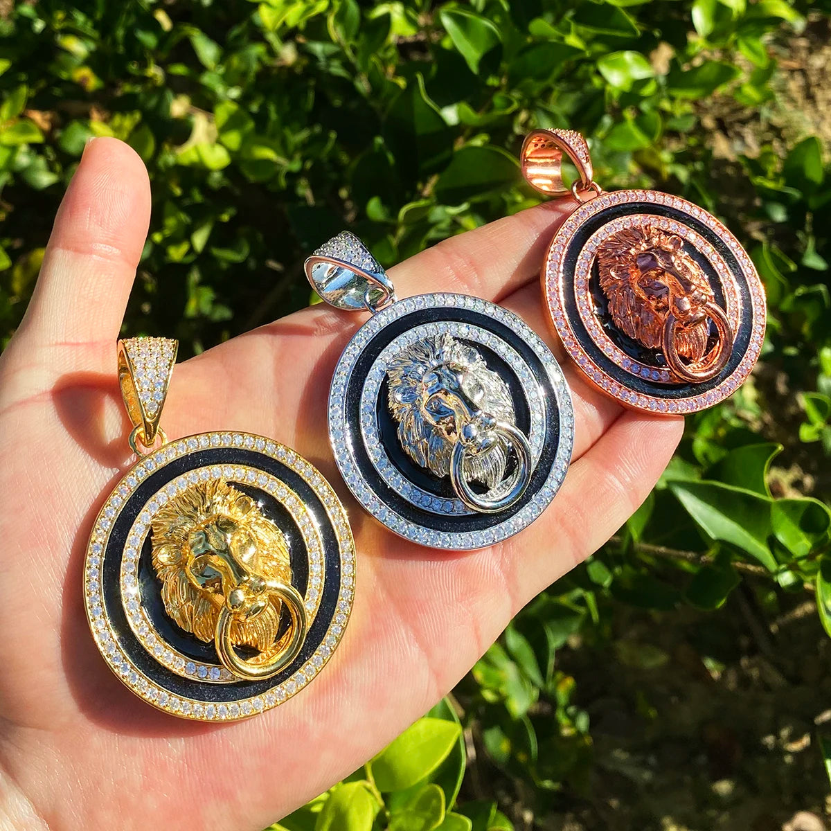 Domain Of Kings | VVS Diamond CZ Lions Circle of Trust Luxury Hip Hop Pendants