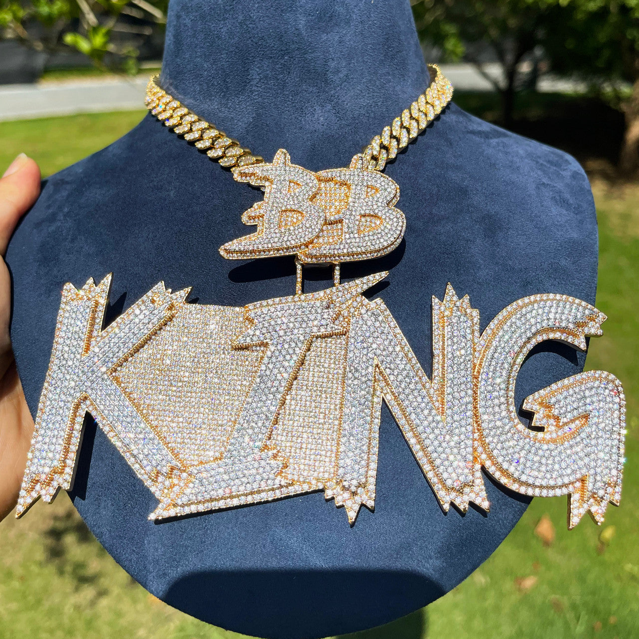 Fast Money | Iced Graffiti Letters Hip Hop Custom Made Nameplate Hip Hop Pendant