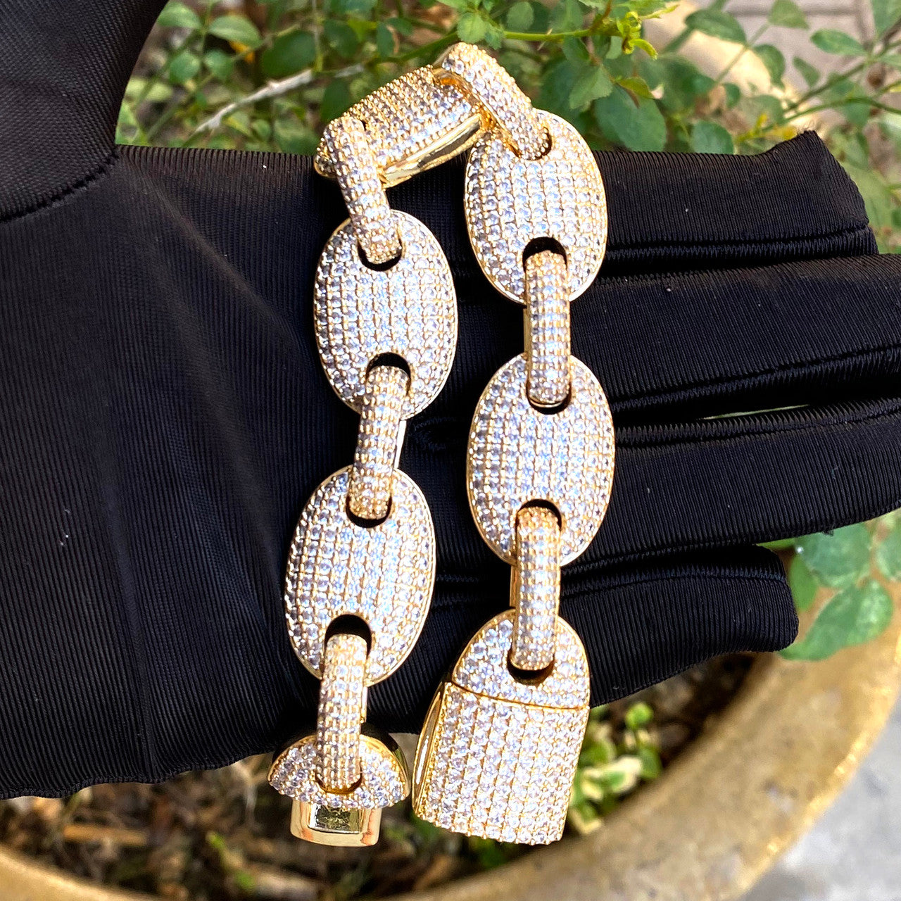 The G-Link | Designer Prong Set Flooded Ice Hip Hop Link Bracelet