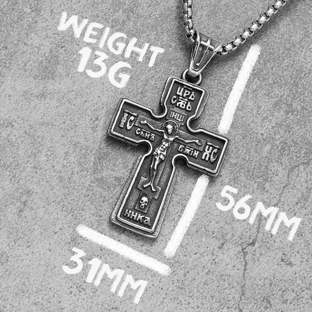 Jesus Good Friday Cross | 316L No Fade Spiritual Religion Stainless Steel Cross Pendant