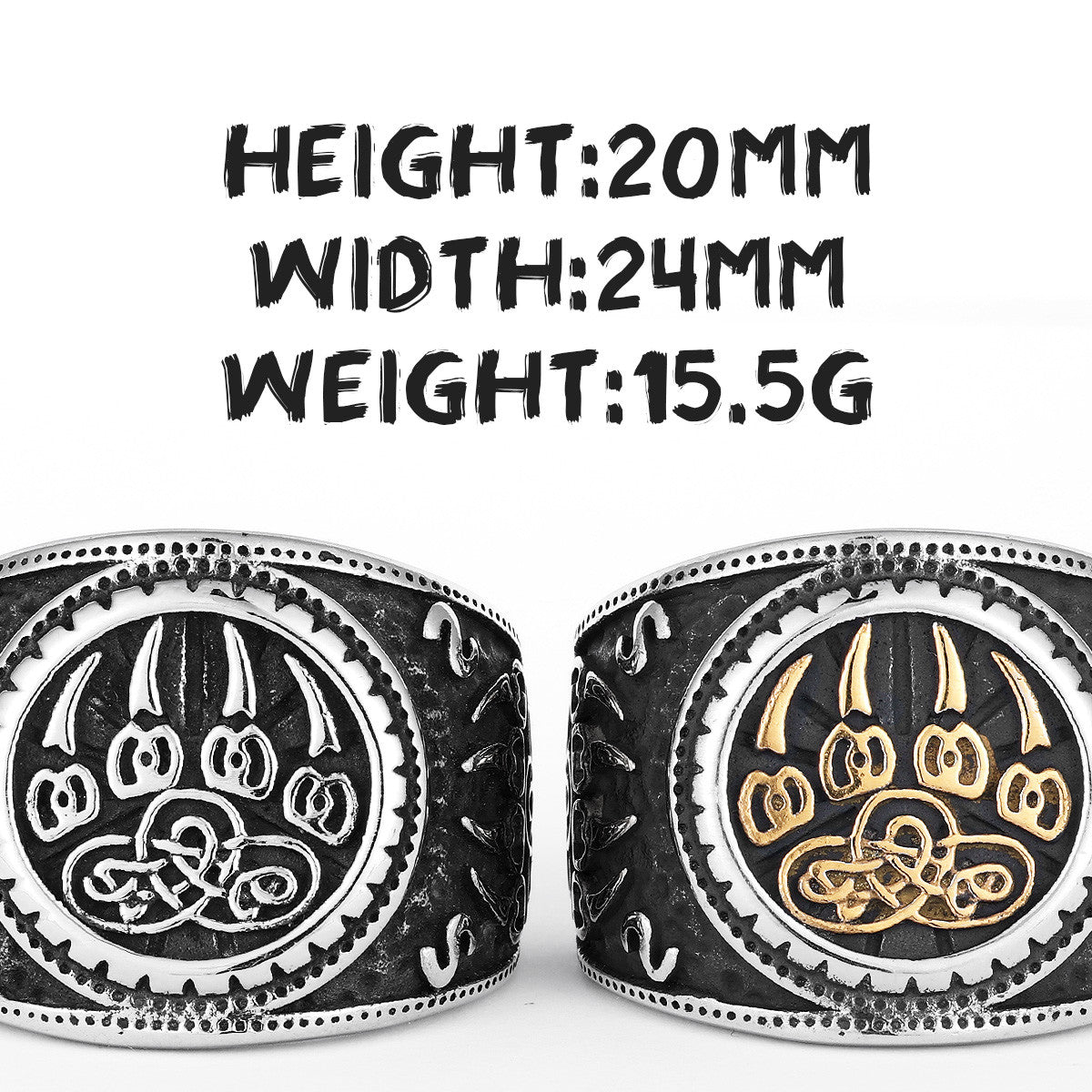 URSA | 316L No Fade Stainless Steel Bear Claw Street Style Unique Personality Rings