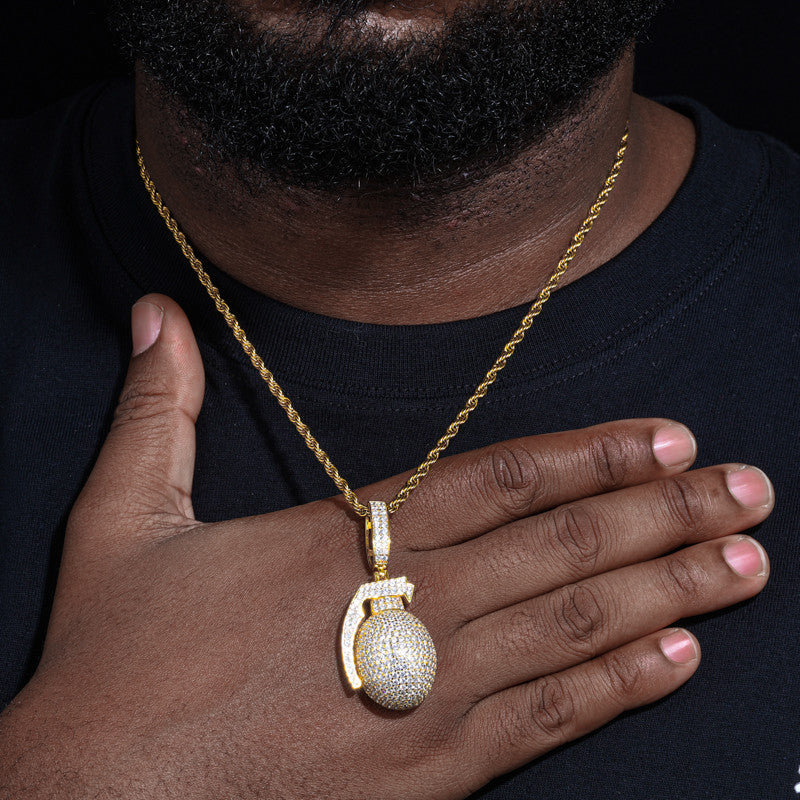 Just Bombs | Moissanite Diamond Sterling Silver D Color Grenade Hip Hop Pendants