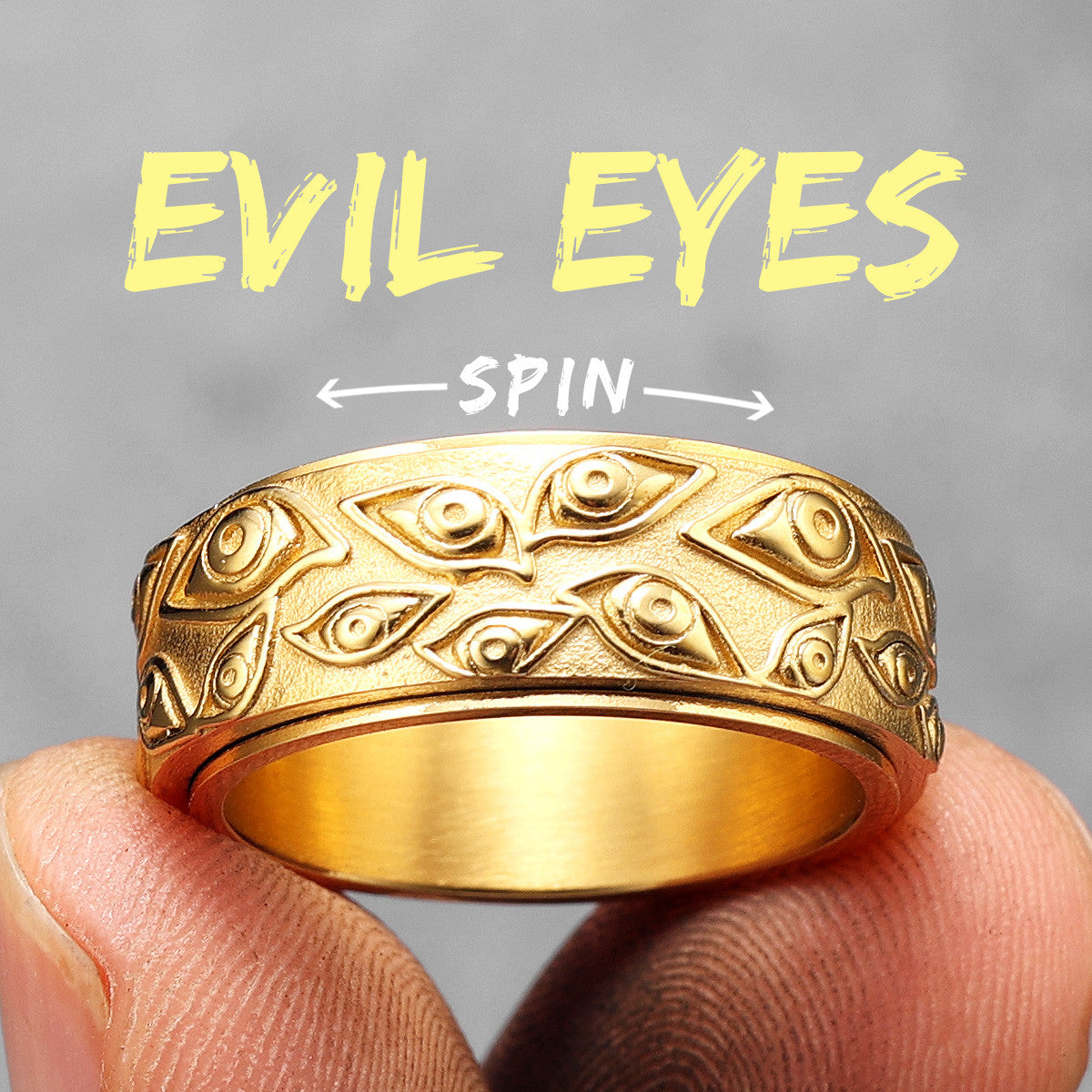 Devil Evil Eye | 316L No Fade Stainless Steel Multi Eyes See All Street Wear Unique Ring