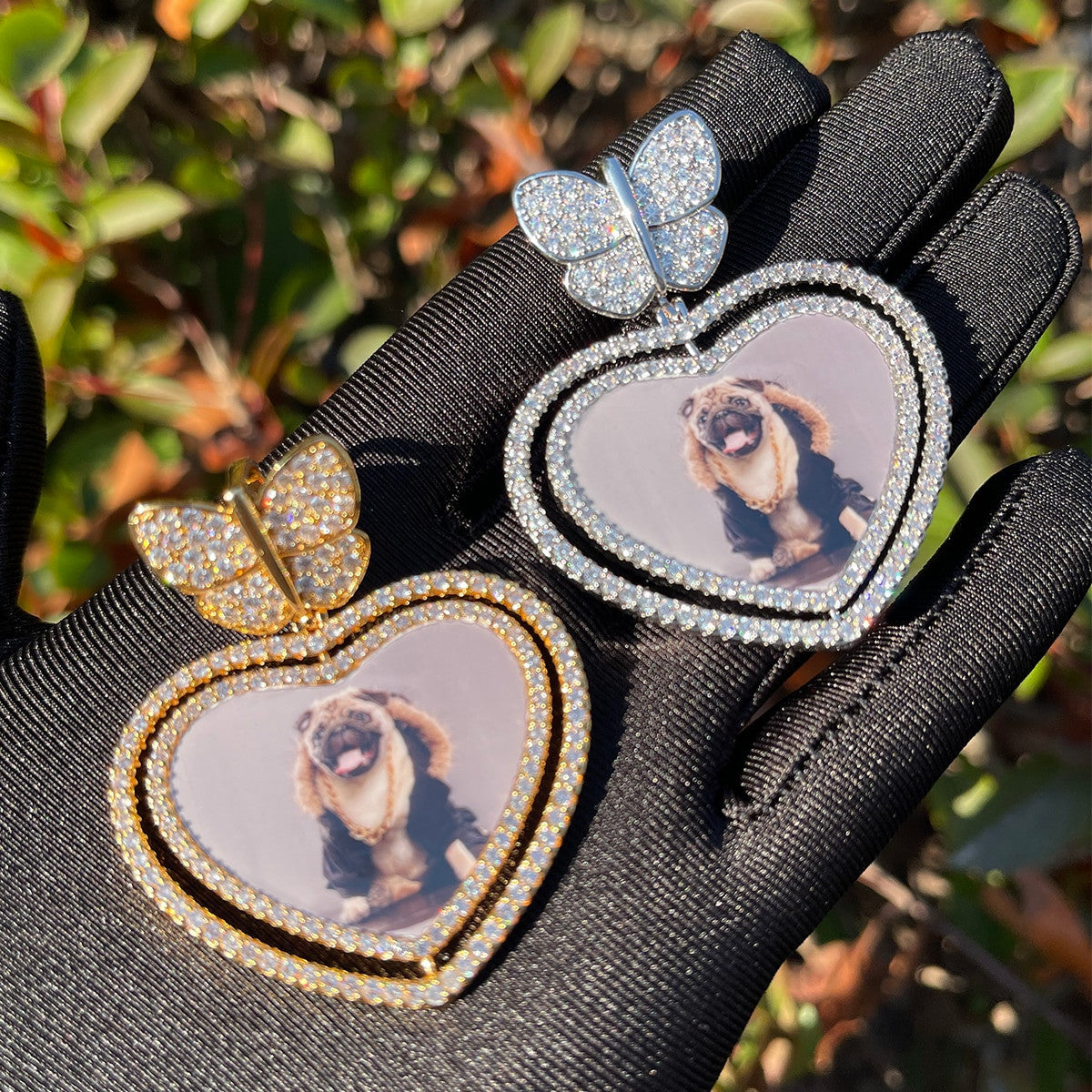 The Heart Flutter | Custom Made Butterfly Rotating Photo Picture Pendant Chain Necklace