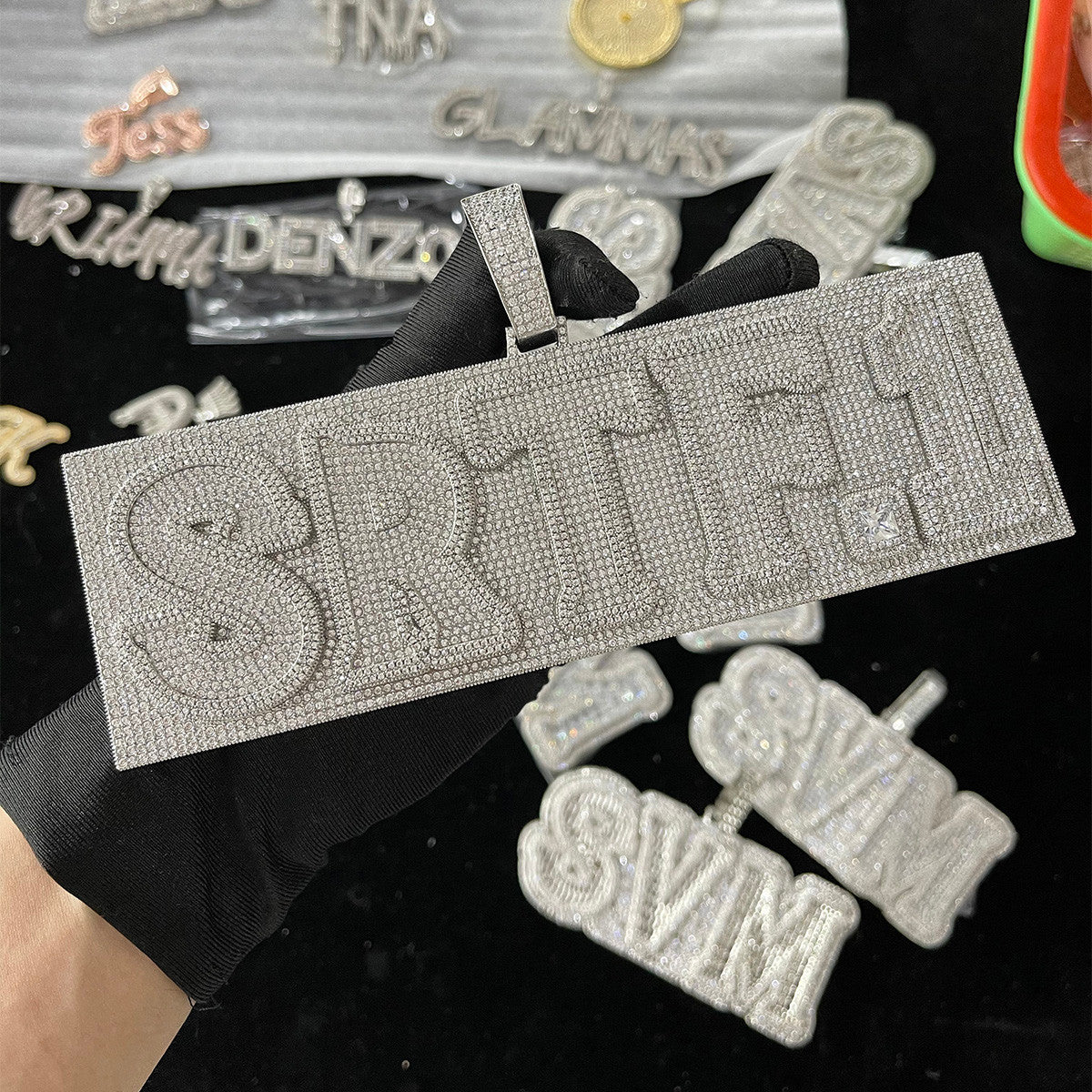 The Boss | Custom Made VVS Diamond CZ Handset Hip Hop Nameplate Pendant