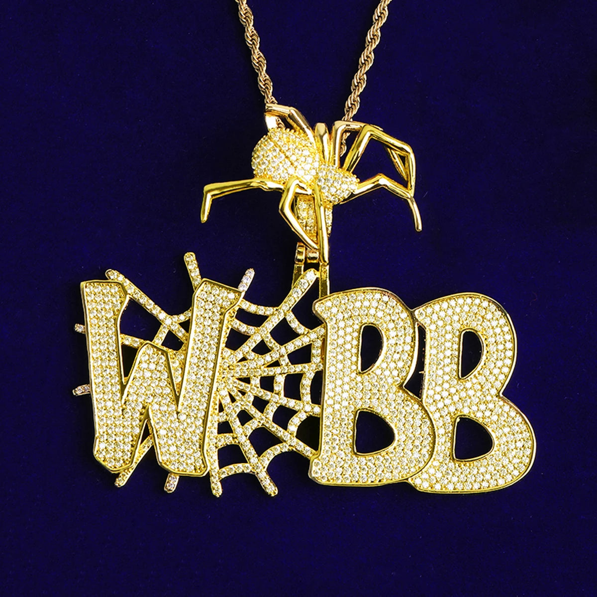 Spider Web | 5AA+ VVS Diamond CZ Iced Blinged Out Spider Bail Hip Hop Pendant