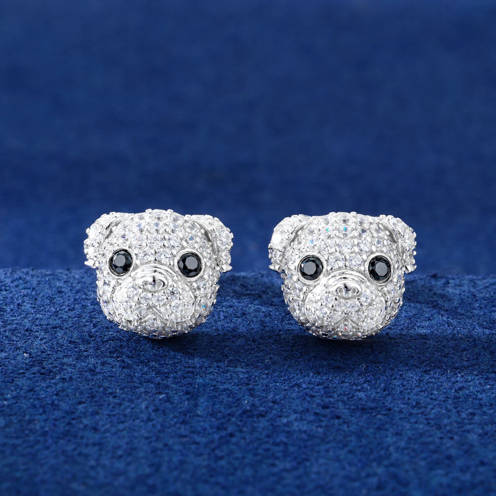 Pockets The Pup | Puppy Dog 925 Sterling Silver Moissanite Diamond Iced Blinged Out Earrings