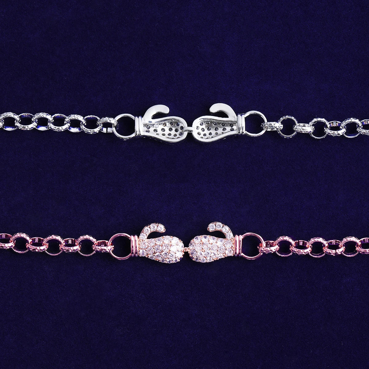 Get It On lII | Iced Blinged Out Boxing Gloves Rolo Link Chain Bracelet