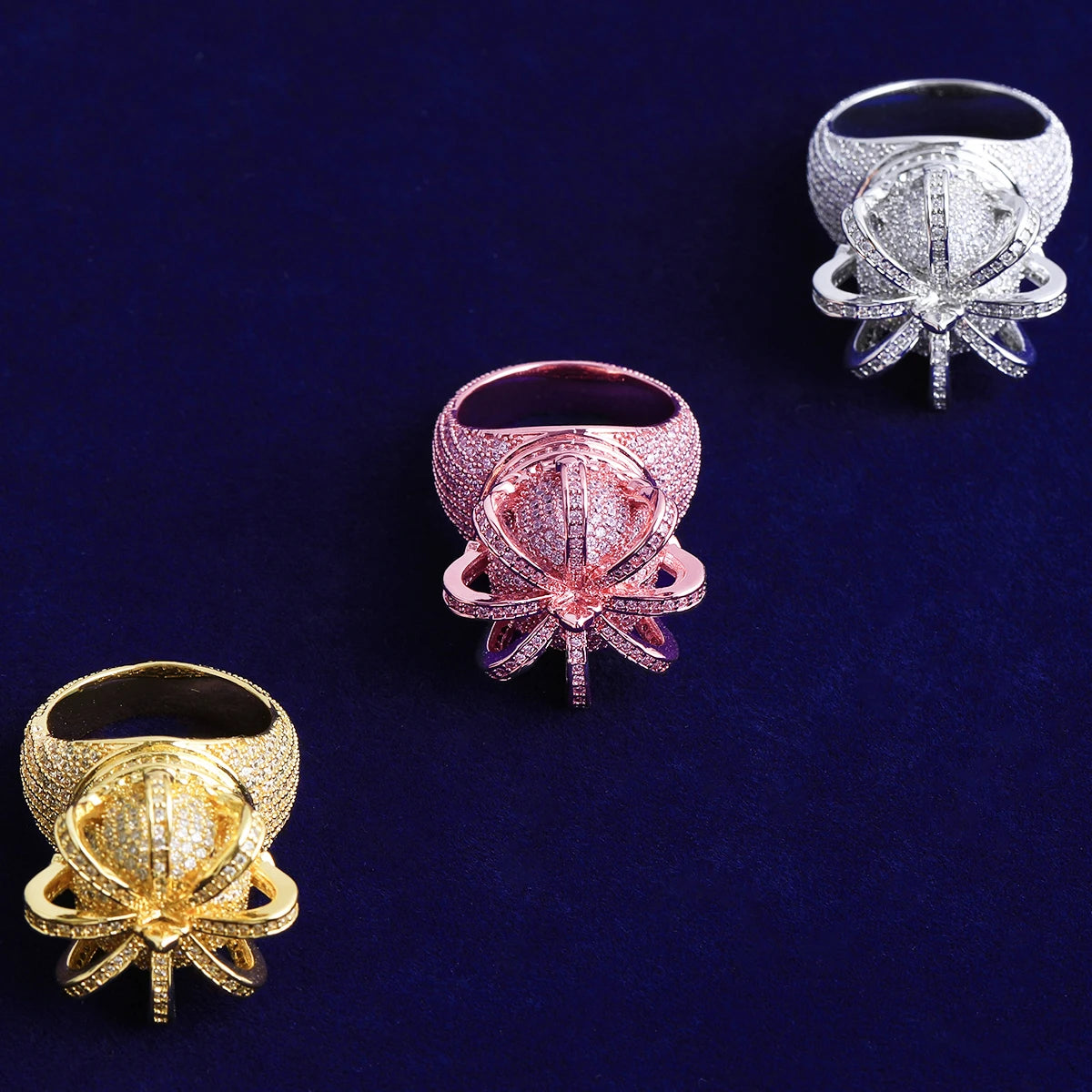 The Sovereign | Iced Bling Out VVS Diamond CZ Prong Set Crown Hip Hop Rings