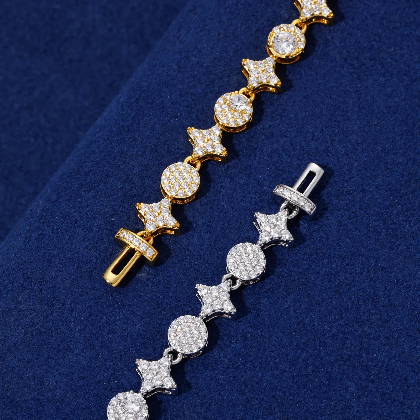 Stars Shine | 8mm Iced Blinged Out VVS Moissanite Diamond 925 Tennis Bracelet