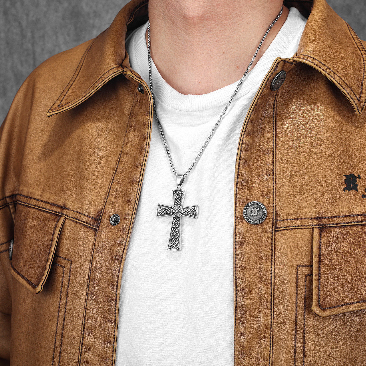 Mingled | 316L Solid Stainless Steel Celtic Knot Hip Hop Cross Street Wear Pendant