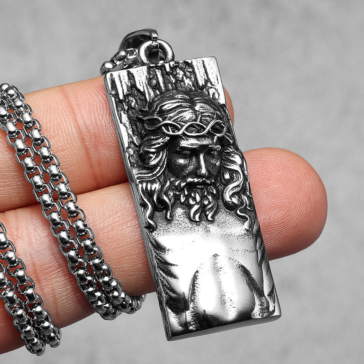 Jesus | 316L No Fade Stainless Steel Jesus Pressed Down Street Style Pendant