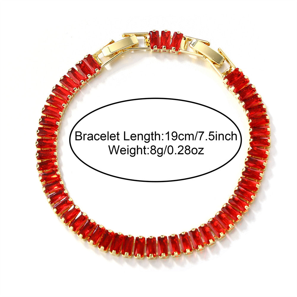 The Double Clasp | 6mm 18k Gold Solid No Fade Stainless Steel Baguette Bracelet