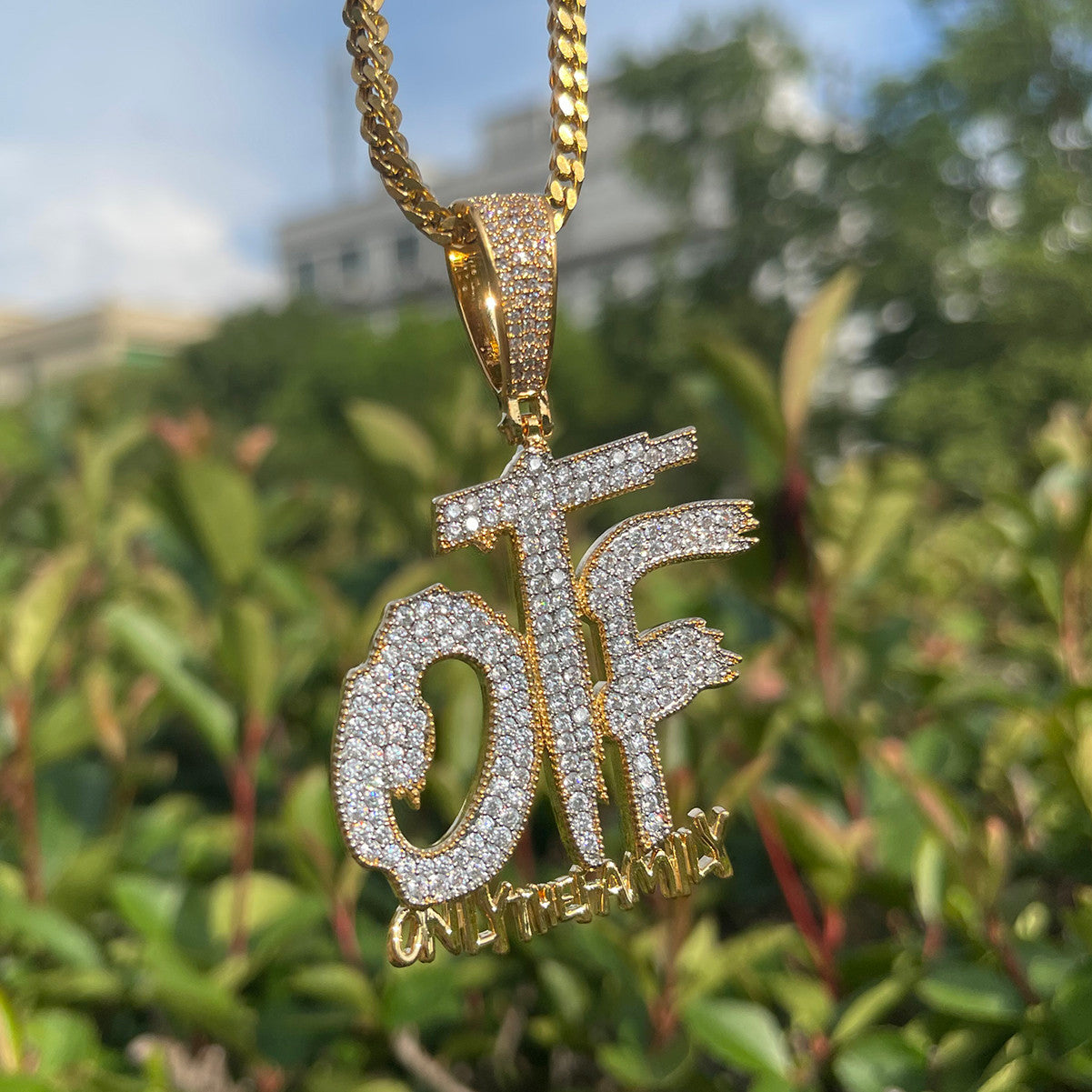 OTF | VVS Diamond CZ Prong Set Only The Family Iced Blinged Out Pendant