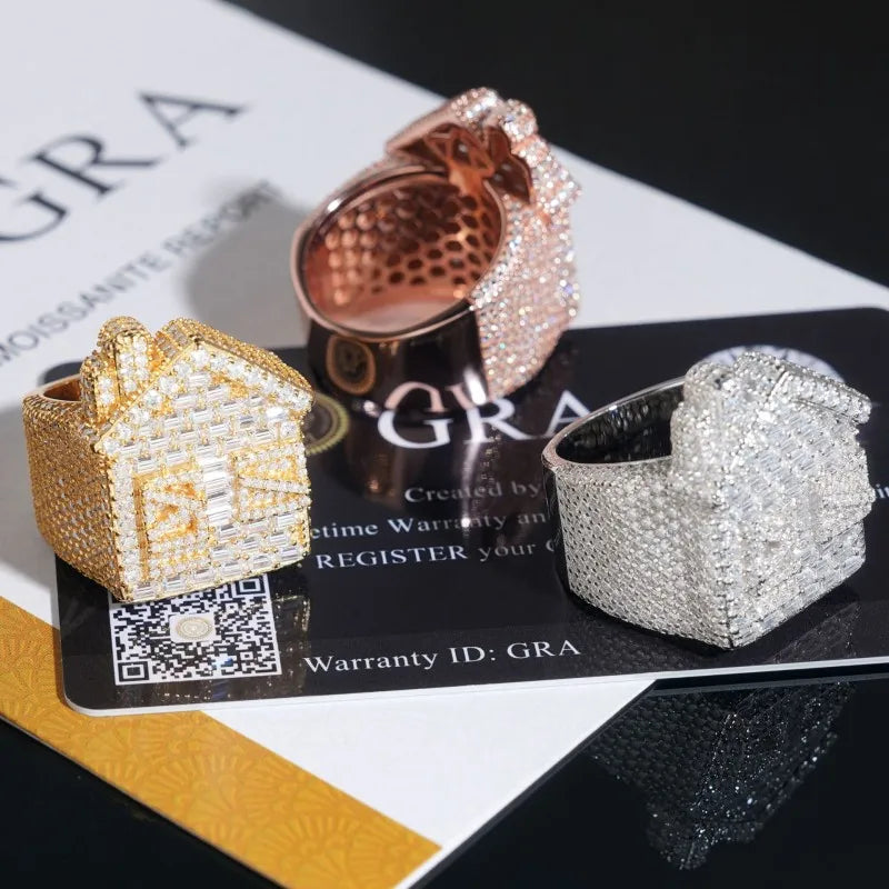 Trap | Moissanite Diamond 925 Sterling Silver Trap House Luxury Hip Hop Rings