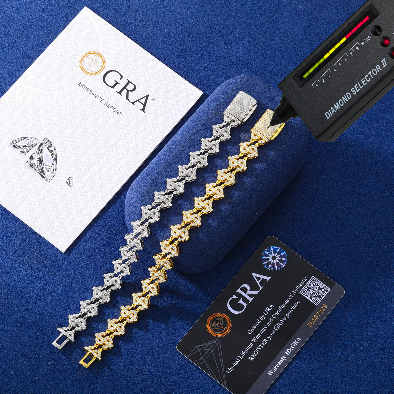 Boss Business | 925 sterling Silver D VVS1 Moissanite Diamond Dollar Sign Hip Hop Bracelet