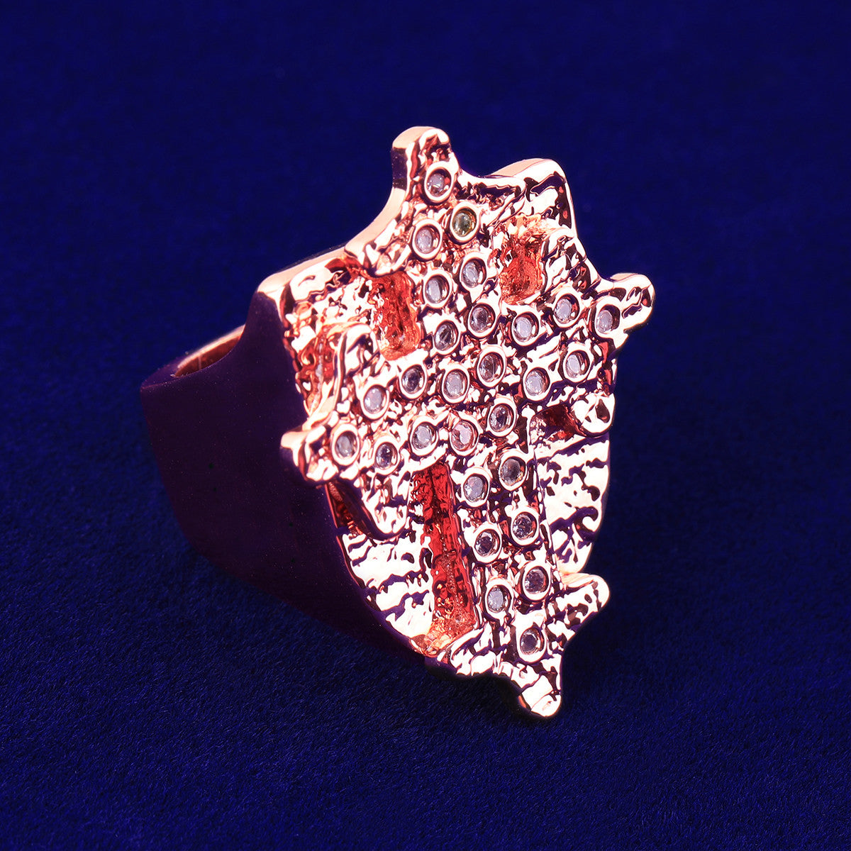 Divine Protector | Cross Shield VVS Diamond CZ Stone Hip Hop Prong Set Rings