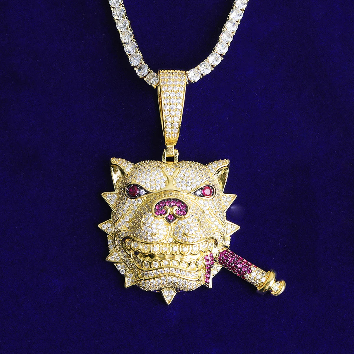 Pit Boss ll | VVS Diamond CZ Cigar Smoking Pit Bull Hip Hop Pendant Chain