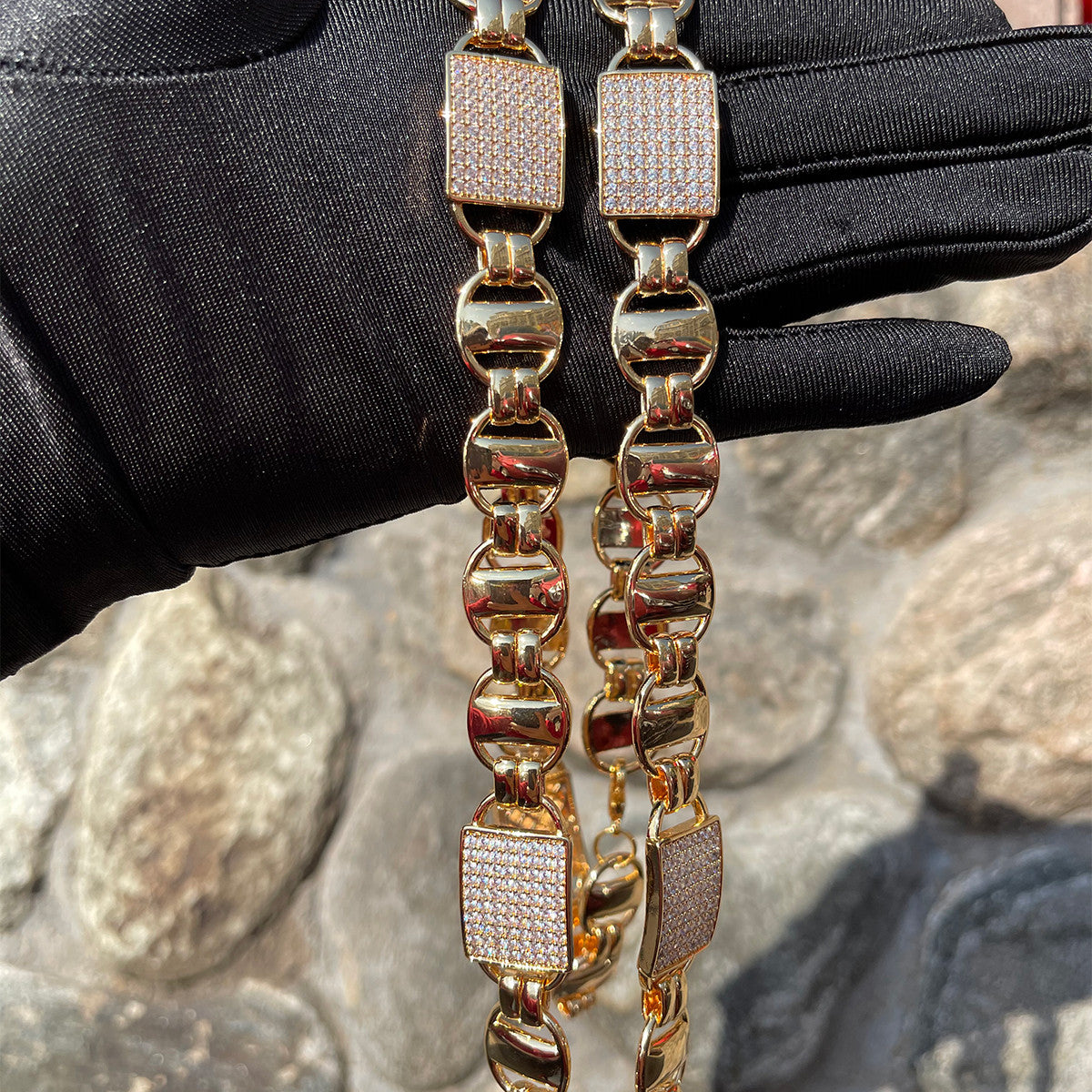 Iced Cuban Coffee | Designer Prong Set Flooded Ice Hip Hop Chain Necklace