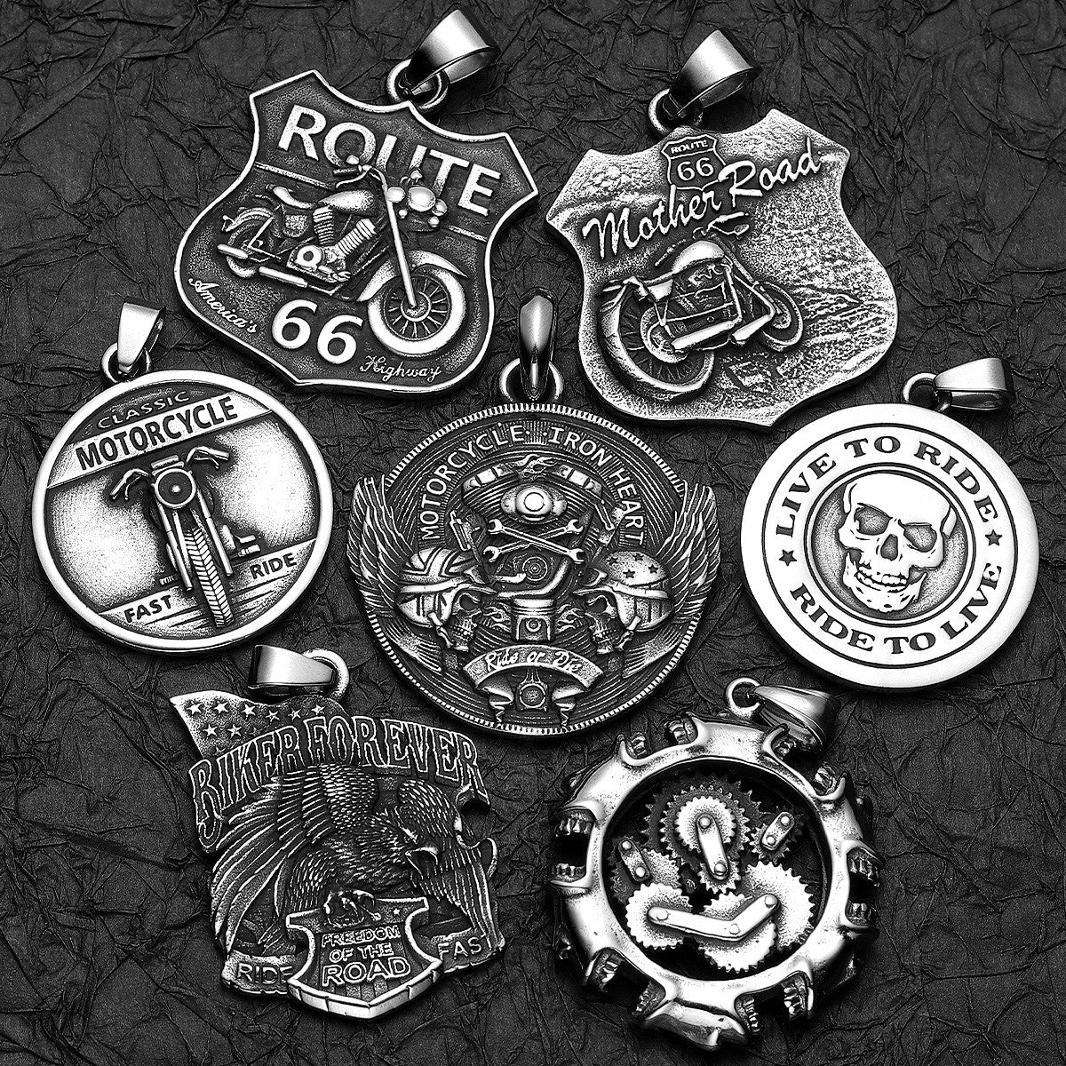 Biker Style Series | 316L Stainless Steel Motorcycle Series Pendant Chain Necklaces