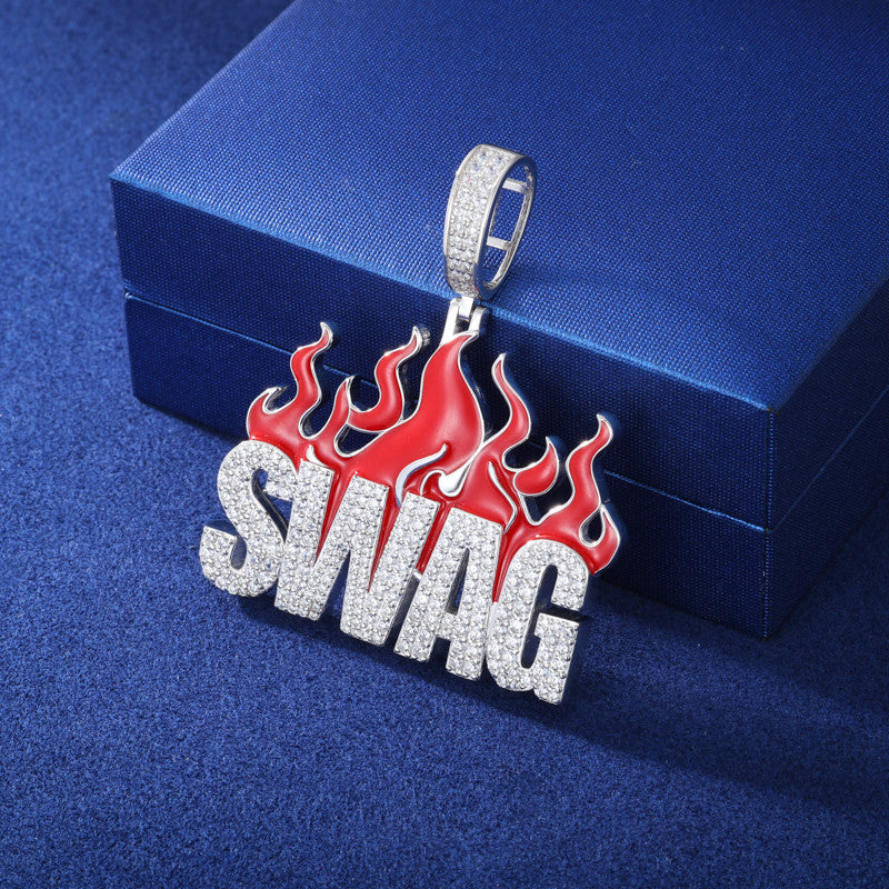 Fire Swag | 925 Solid Silver Moissanite Diamond Iced Blinged Out Hip Hop Pendant