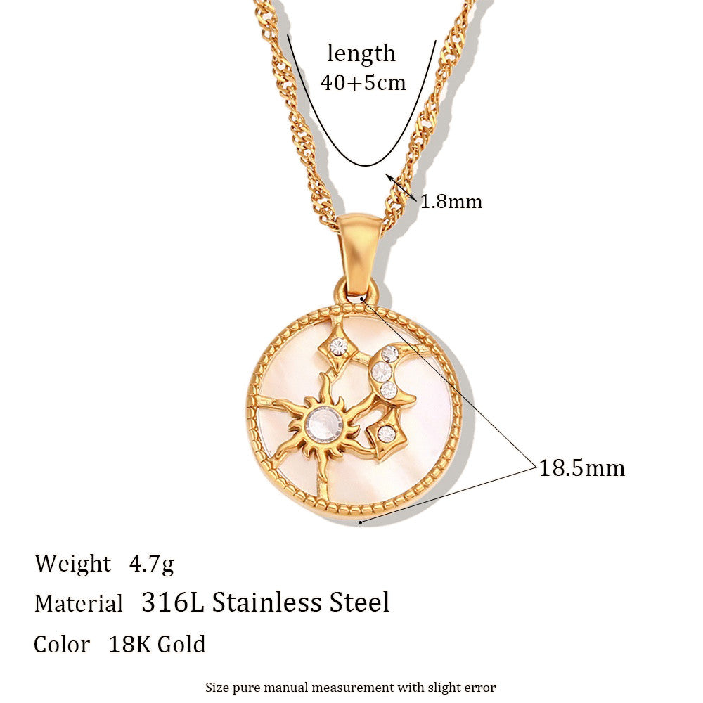 Ladies 18k Gold Waterproof Stainless Steel Heart Freshwater Pearl Pendant Necklaces